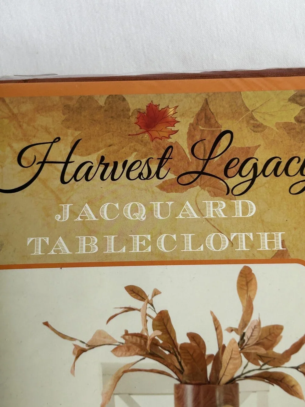 Benson Mills Harvest Legacy Jacquard Tablecloth 52 X 52 Square Rust Orange